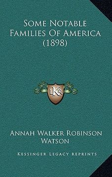 portada some notable families of america (1898)