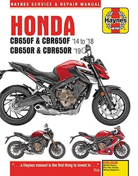 portada Honda Cb650F & Cbr650F, Cb650R & Cbr650R (14 - 19): 2014 to 2019 (Haynes Service & Repair Manuals) (en Inglés)