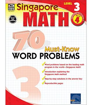 portada Singapore Math – 70 Must-Know Word Problems Workbook for 4th Grade Math, Paperback, Ages 9–10 With Answer key (in English)