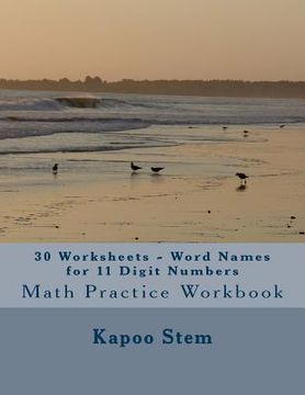 portada 30 Worksheets - Word Names for 11 Digit Numbers: Math Practice Workbook (in English)