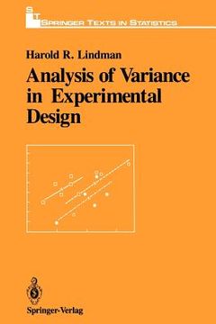 portada analysis of variance in experimental design (en Inglés)