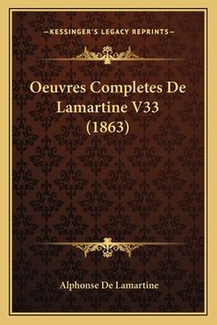 portada Oeuvres Completes De Lamartine V33 (1863) (en Francés)