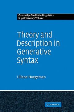 portada Theory and Description in Generative Syntax: A Case Study in West Flemish (Cambridge Studies in Linguistics) (in English)