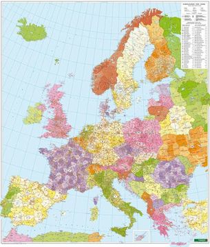 portada Europe Post Codes map Flat in a Tube 1: 3 700 000 (in English)