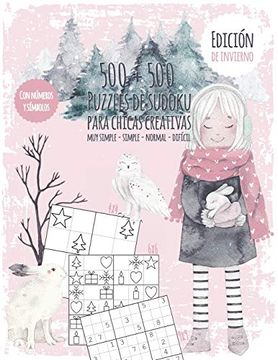 portada Libro de Sudokus de las Estaciones Para Niños Creativos: Libro de Sudokus Para Niñas con 500 Números y Símbolo Sudokus - Dificultad muy Fácil a.   Y Plantillas en  - Edición de Invierno