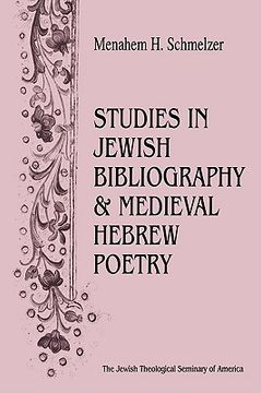 portada studies in jewish bibliography and medieval hebrew poetry (en Inglés)