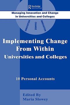 portada implementing change from within universities and colleges: 10 personal accounts