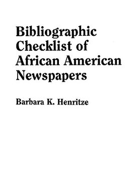 portada bibliographic checklist of african american newspapers (en Inglés)