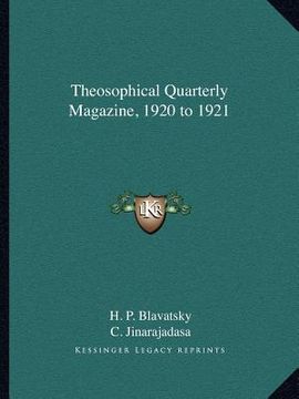 portada theosophical quarterly magazine, 1920 to 1921