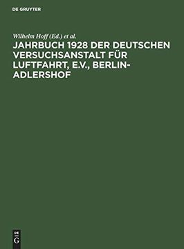 portada Jahrbuch 1928 der Deutschen Versuchsanstalt für Luftfahrt, E. Ve , Berlin-Adlershof 