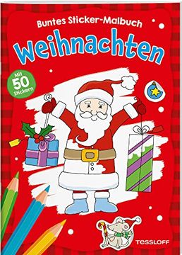 portada Weihnachten. Buntes Sticker-Malbuch: Mit 50 Stickern (in German)