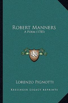 portada robert manners: a poem (1785) (en Inglés)