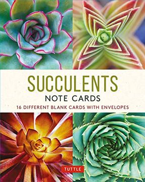 portada Succulents, 16 Note Cards: 16 Different Blank Cards With 17 Patterned Envelopes 