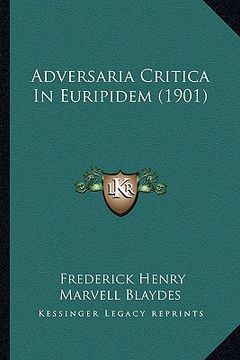 portada Adversaria Critica In Euripidem (1901) (in Latin)