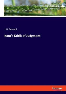portada Kant's Kritik of Judgment