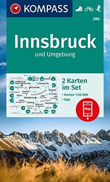 portada Kompass Wanderkarten-Set 290 Innsbruck und Umgebung (2 Karten) 1: 50. 000 (en Alemán)