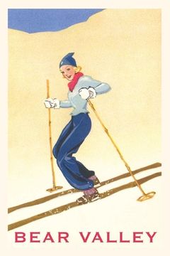 portada The Vintage Journal Woman Skiing Down Hill, Bear Valley (en Inglés)