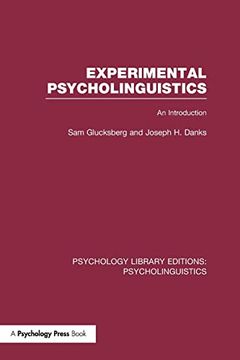 portada Experimental Psycholinguistics (Ple: Psycholinguistics): An Introduction (in English)