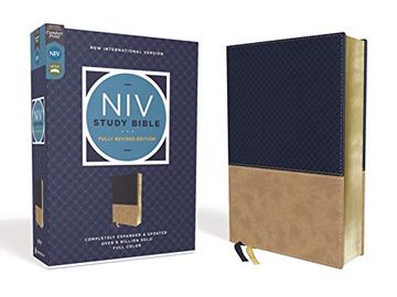 portada Niv Study Bible, Fully Revised Edition, Leathersoft, Navy (en Inglés)
