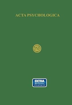 portada ACTA Psychologica Including Netherlands-Scandinavian Journal of Psychology: Volume IV (in English)