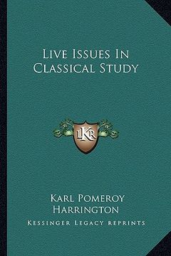 portada live issues in classical study (in English)
