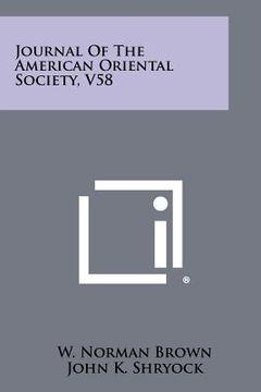 portada journal of the american oriental society, v58 (en Inglés)