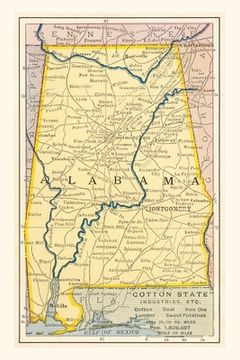 portada Vintage Journal Map of Alabama (en Inglés)