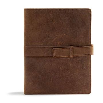 portada Csb Legacy Notetaking Bible, tan Genuine Leather With Strap (in English)