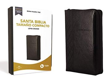 portada Rvr60 Santa Biblia, Letra Grande, Tamaño Compacto, Leathersoft, Negro, Edición Letra Roja con Cierre (in Spanish)