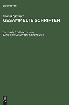 portada Gesammelte Schriften, Band ii, Philosophische Pädagogik 
