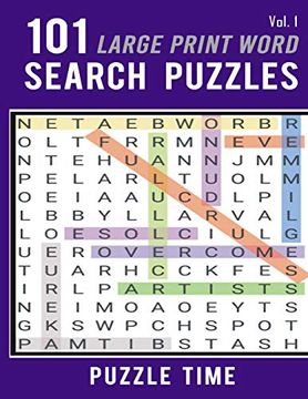 portada 101 Large Print Word Search Puzzles: Volume 1 (Puzzle Time Word Finds) (en Inglés)