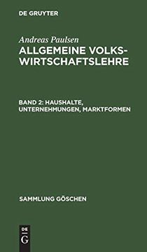 portada Haushalte, Unternehmungen, Marktformen (Sammlung gã Â¶Schen, 1170) (German Edition) [Hardcover ] (en Alemán)