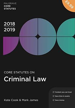portada Core Statutes on Criminal law 2018-19 (Macmillan Core Statutes) (en Inglés)