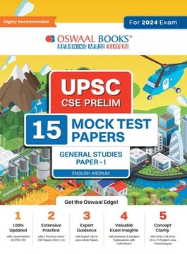 portada Oswaal UPSC CSE Prelims 15 Mock Test Papers General Studies Paper-1 For 2024 Exam (en Inglés)