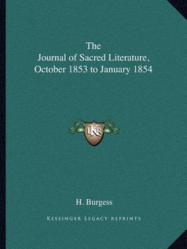 portada the journal of sacred literature, october 1853 to january 1854 (en Inglés)