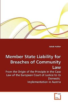 portada member state liability for breaches of community law (en Inglés)