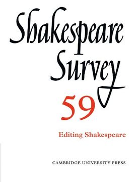 portada Shakespeare Survey: Volume 59, Editing Shakespeare Paperback (in English)