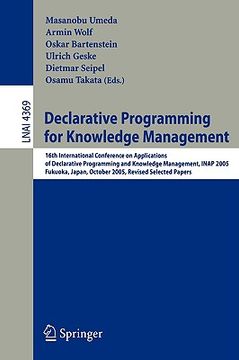 portada declarative programming for knowledge management: 16th international conference on applications of declarative programming and knowledge management, i