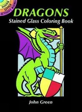 portada Dover Publications-Dragons Stained Glass Coloring Book (Dover Stained Glass Coloring Book) (en Inglés)