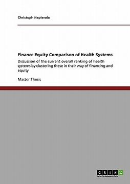portada finance equity comparison of health systems (en Inglés)