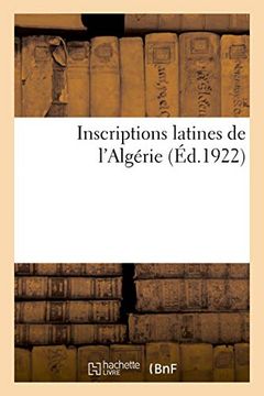 portada Inscriptions Latines de L'algérie (Histoire) 