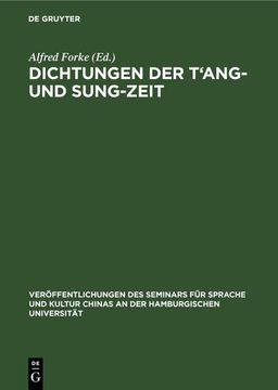 portada Dichtungen der T¿ Ang- und Sung-Zeit (en Alemán)