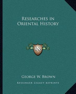 portada researches in oriental history (en Inglés)