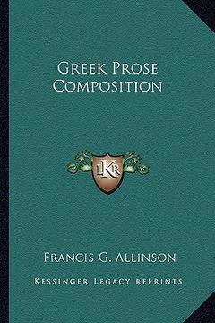 portada greek prose composition (en Inglés)