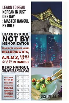 portada Learn to Read Korean in Just one Day: Master Hangul by Rule: Penmanship Practice and Names of K-Pop Members (en Inglés)