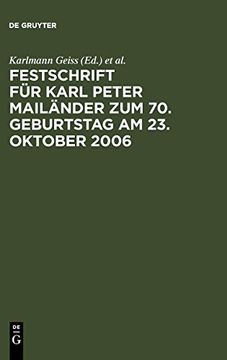 portada Festschrift für Karl Peter Mailänder zum 70. Geburtstag am 23. Oktober 2006 