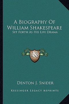 portada a biography of william shakespeare: set forth as his life drama