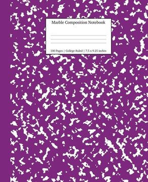 portada Marble Composition Notebook College Ruled: Purple Marble Notebooks, School Supplies, Notebooks for School (en Inglés)
