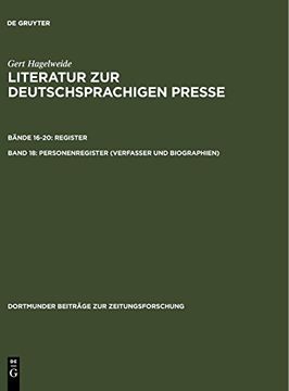 portada Literatur zur Deutschsprachigen Presse: Vol. 18: Personenregister (in German)