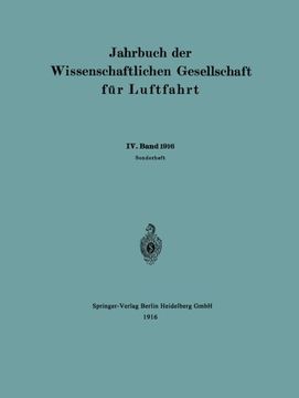 portada Jahrbuch der Wissenschaftlichen Gesellschaft für Luftfahrt: IV. Band 1916 (German Edition)